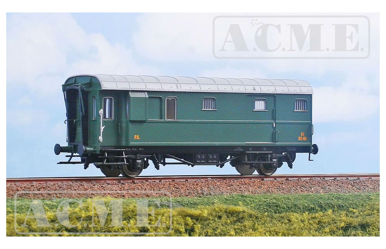ACME H0 51213 Bagagliaio Tipo 1931R (DI 92000) verde vagone, FS ep.II