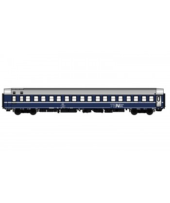 PIRATA H0 PI9750 Carrozza letti Tipo T2s livrea "TEN" logo TV, tetto argento e carrelli Tipo MD, FS ep. IV