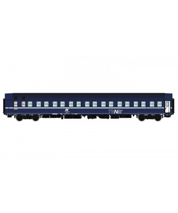 PIRATA H0 PI9752 Carrozza letti T2s livrea "TEN" logo inclinato, tetto blu e carrelli Tipo MD, FS ep. IV