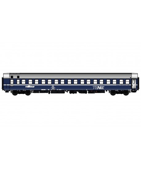 PIRATA H0 PI9760 T2s livrea "TEN" logo TV, tetto argento e carrelli Tipo MD, RAILTOUR, FS ep. IV