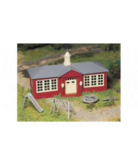 BACHMANN Plasticville 45611 Scala 0 – Scuola in kit di montaggio