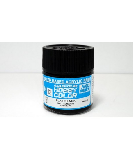 Mr. HOBBY H012 – Vernice acrilica base d’acqua: Nero opaco – 10 ml.
