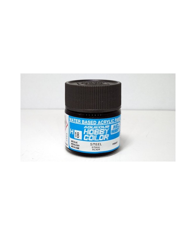 Mr. HOBBY H018 – Vernice acrilica base d’acqua: Acciaio – 10 ml.