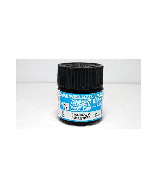 Mr. HOBBY H077 – Vernice acrilica base d’acqua: Nero pneumatico – 10 ml.