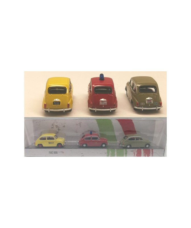 BLACKSTAR BS00050 – Set 3 FIAT 600, “Agip, Vigili del Fuoco e Polizia Stradale” – 1:87