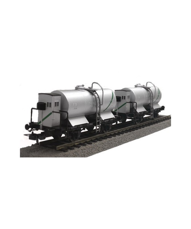 BLACKSTAR H0 BS00072 – Set 2 cisterne con garitta trasporto nafta e benzina – FS Ep. II