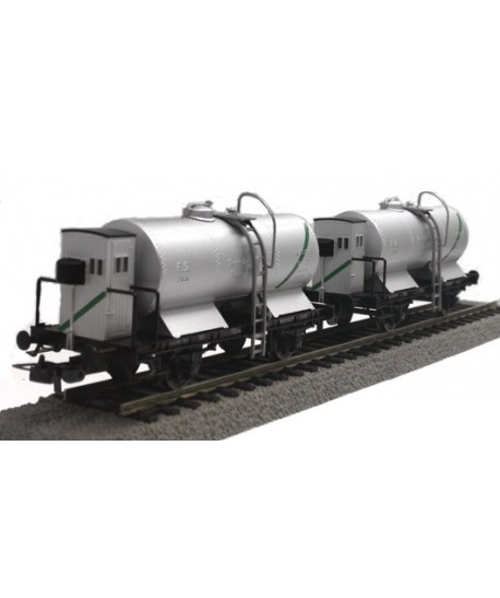 BLACKSTAR H0 BS00072 – Set 2 cisterne con garitta trasporto nafta e benzina – FS Ep. II
