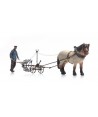 ARTITEC H0 387.392 – Cavallo con aratro e contadino, resina 1:87