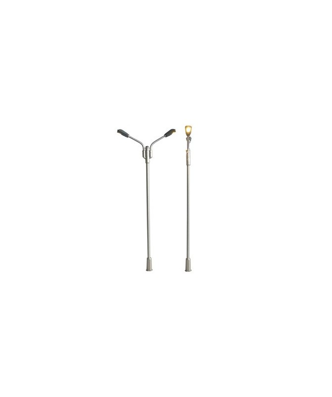 MABAR TREN H0 60172 – Set 2 lampioni stradali doppi, LED 12/16V