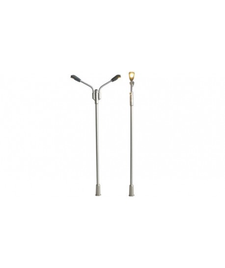 MABAR TREN H0 60172 – Set 2 lampioni stradali doppi, LED 12/16V
