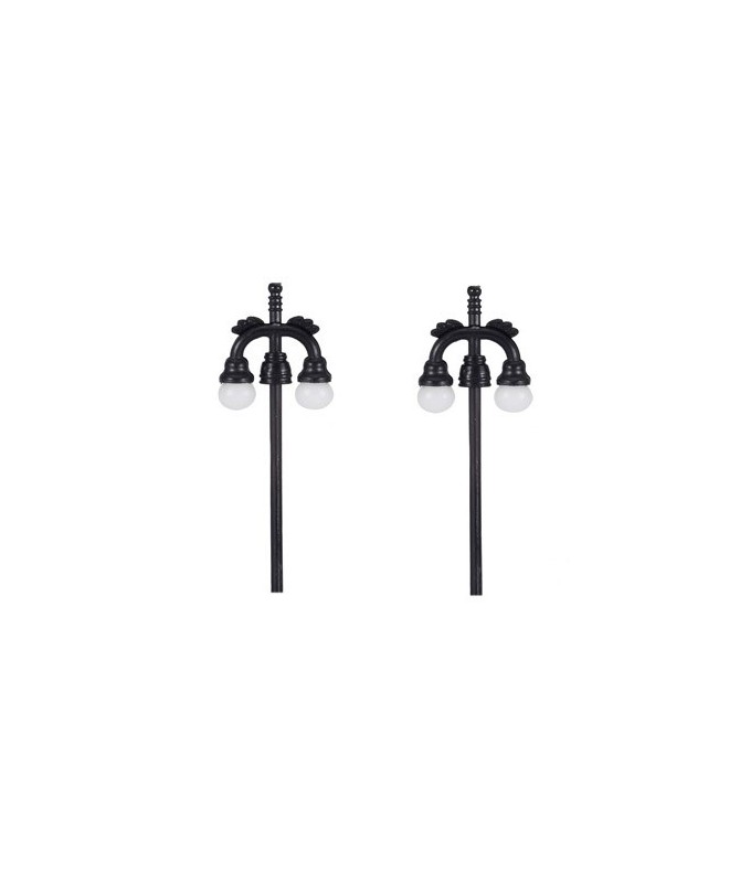 MABAR TREN H0 60175 – Set 2 lampioni stradali doppi, LED 12/16V