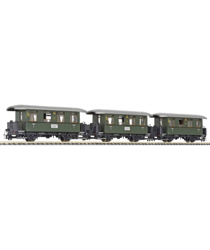 LILIPUT H0e 340500 – Set 3 vagoni passeggeri “Ochsle” – Ochslebahn Ep. VI