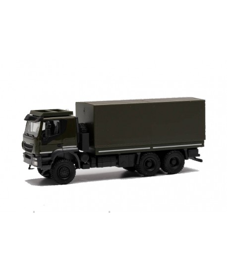 HERPA 746762 – IVECO Trakker 6X6 pianale con telo “Bundeswehr” – 1:87
