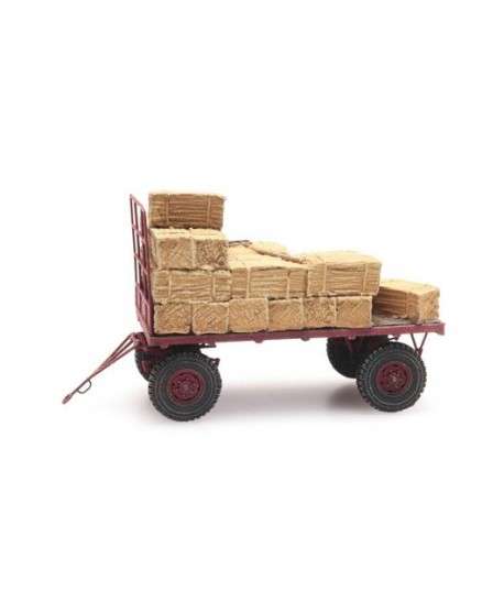 ARTITEC 387.348 – Rimorchio agricolo con carico balle paglia – resina H0