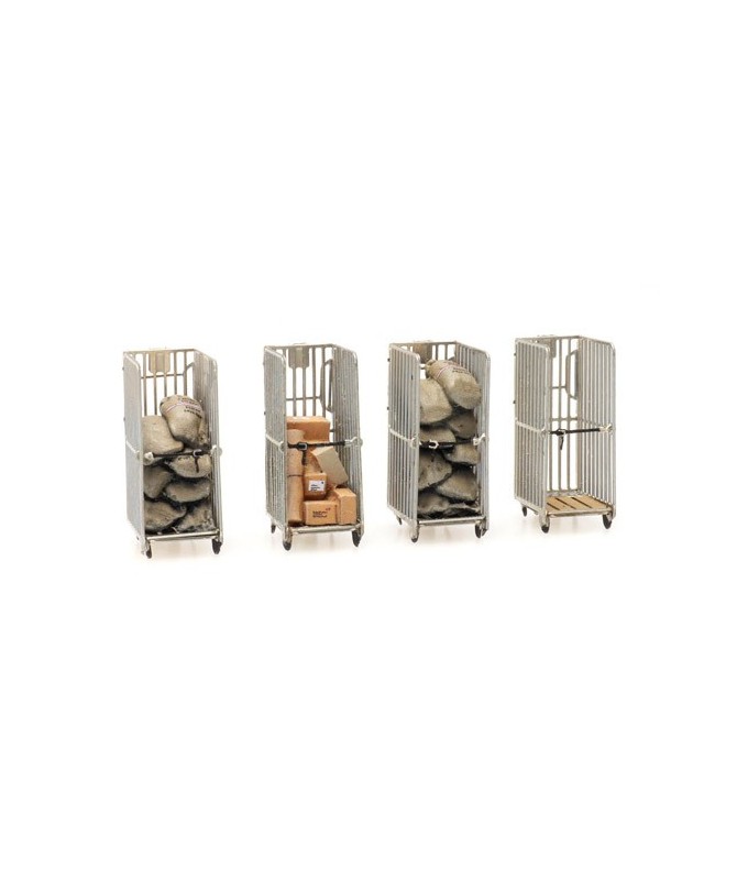 ARTITEC 387.446 – n. 4 Carrelli per pacchi PT – resina H0