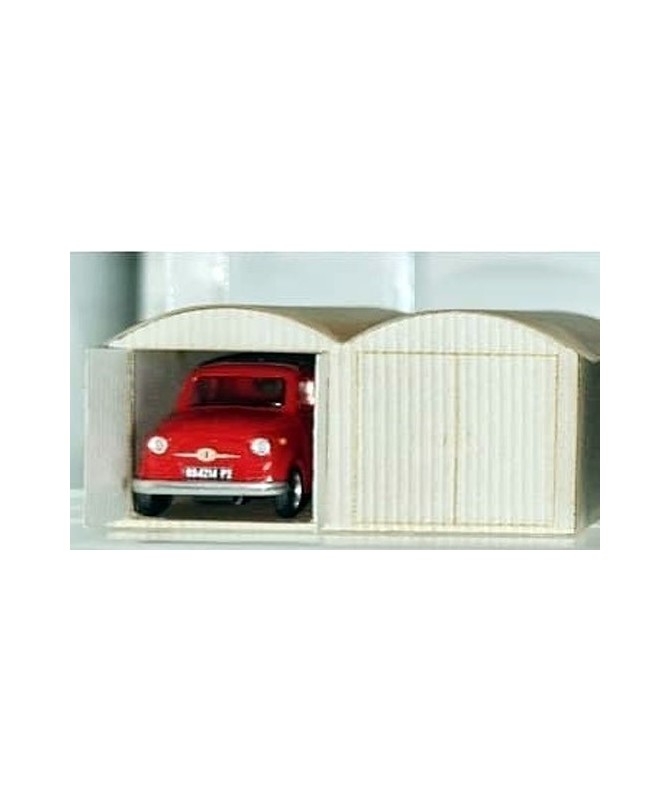 PIRATA H0 PI12112 – Garage in lamiera doppio con Fiat 500 rossa