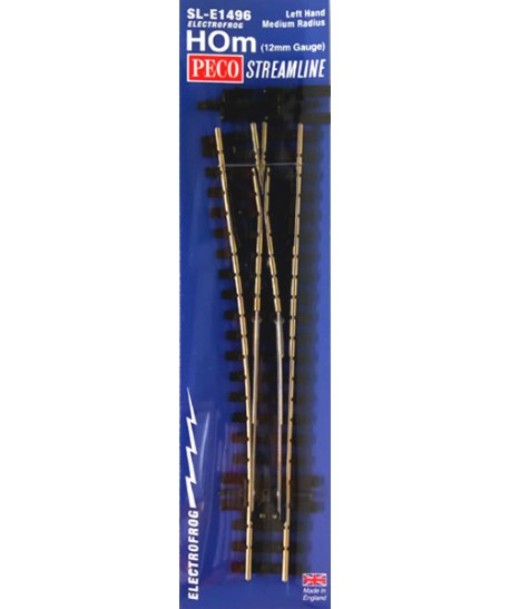 PECO SL-E1496 H0m – Scambio medio sinistro cod. 75 electrofrog