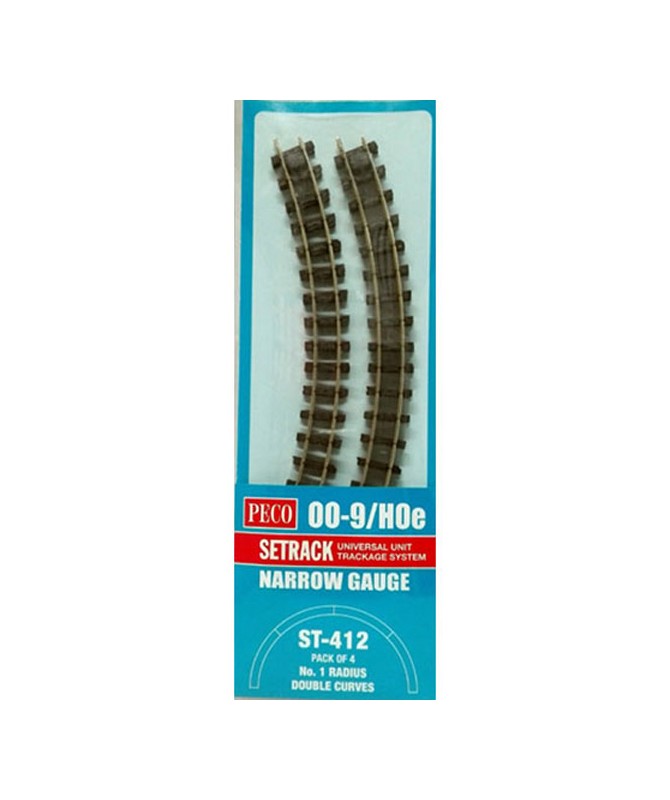 PECO H0e ST-412 – Binario curvo doppio x 4 pz.