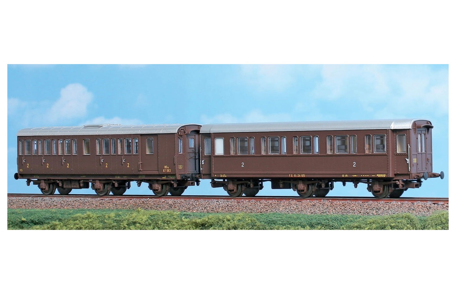 acme 55282 - 2 carrozze 3 assi FS III