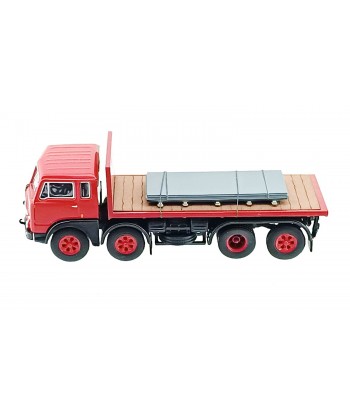 fiat 690 rosso, pianale con carico