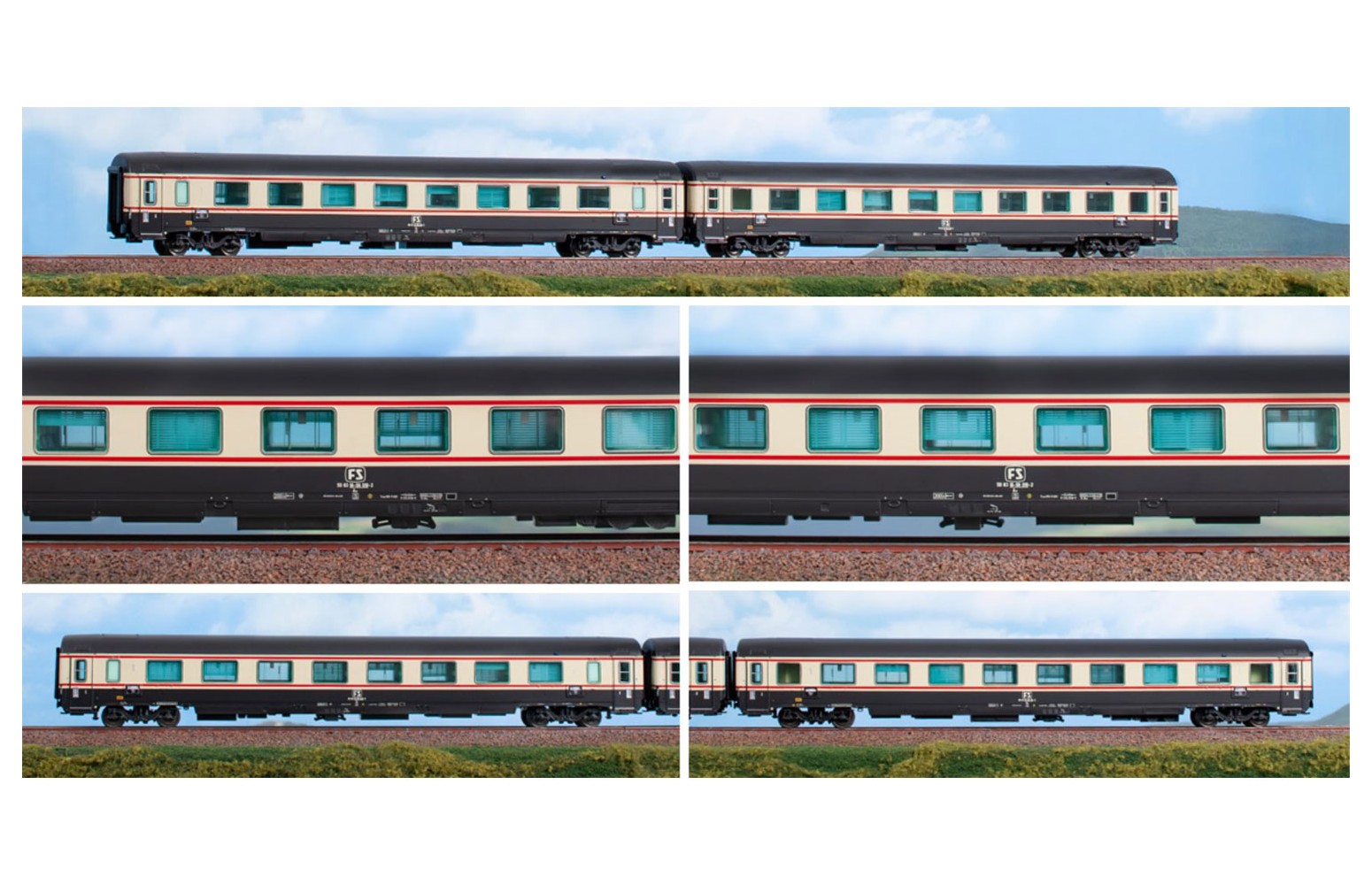 ACME H0 55298 - Set 2 Carrozze Gran Confort TEE ADRIATICO FS Ep. IV