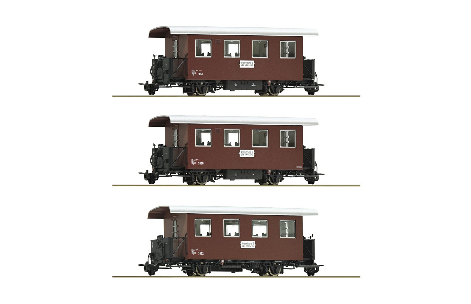 ROCO H0e 34103 - Set con 3 carrozze passeggeri a scartamento ridotto, ÖBB Ep. IV