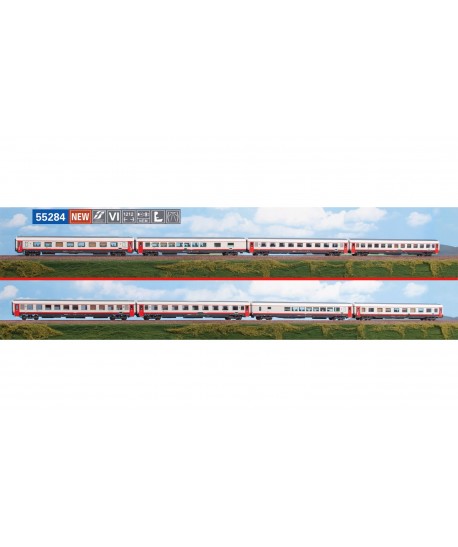ACME H0 55284 Set di 4 carrozze in livrea FRECCIABIANCA, FS Ep. VI ACME H0 55284 Set di 4 carrozze in livrea FRECCIABIANCA, FS Ep. VI
