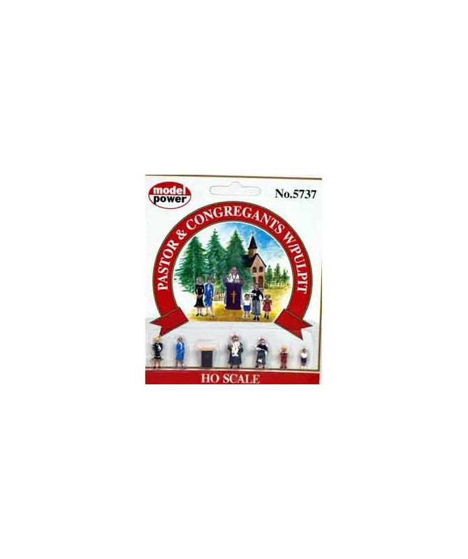 MODELPOWER H0 5737 – Pastore protestante con pulpito e fedeli