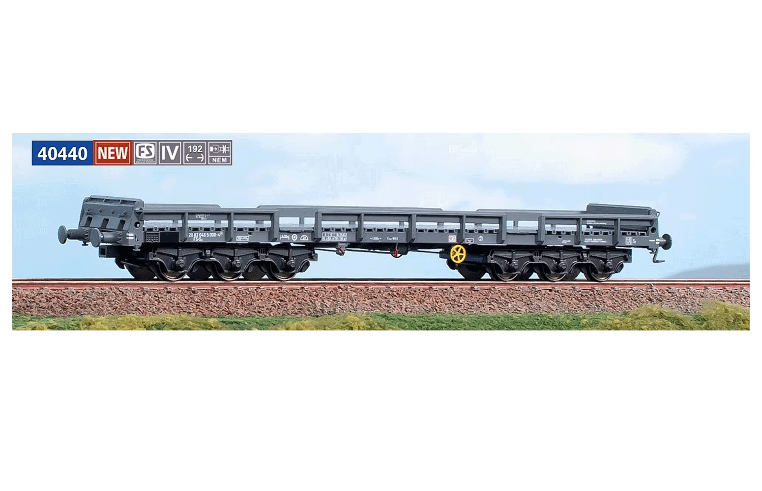 ACME H0 40440 - Carro a 6 assi tipo Sa trasporto acciaio "ITALSIDER", FS Ep. IV