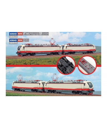 ACME H0 60640 - Set 2 locomotive E.402B (1 Dummy), livrea Frecciabianca FS Ep. VI