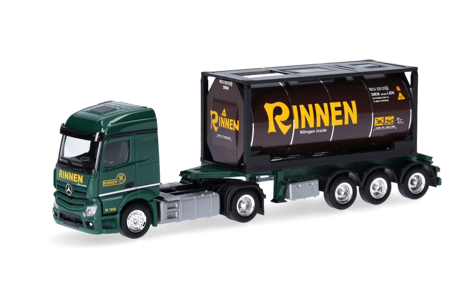 HERPA 316637 - Mercedes Actros 18 Streamspace 2.3 tank container "Rinnen" 1:87