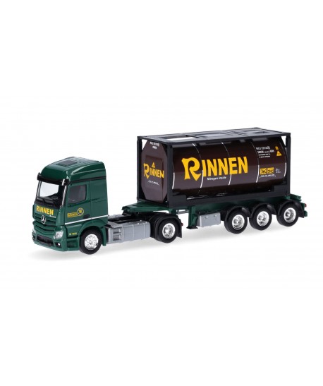 HERPA 316637 - Mercedes Actros 18 Streamspace 2.3 tank container "Rinnen" 1:87