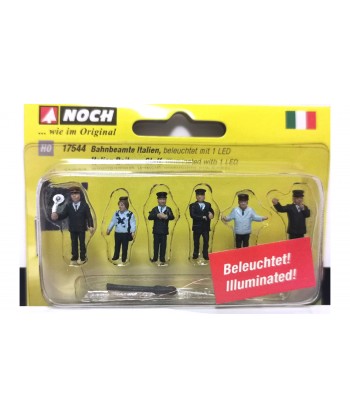 NOCH H0 17544 - set 6 Ferrovieri Italiani (1 con paletta illuminata)