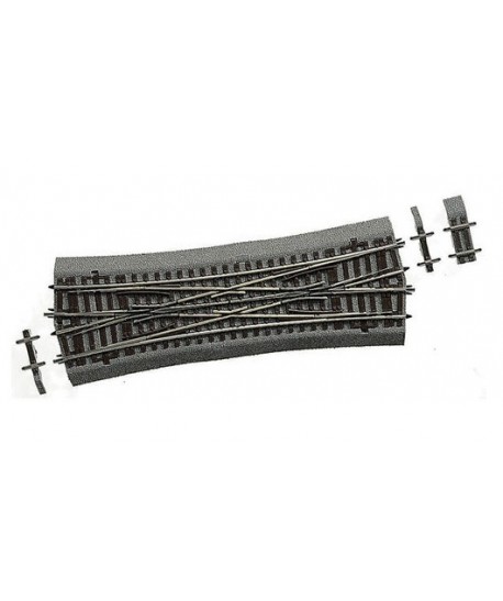 ROCO H0 42594 – Deviatoio Incrocio Doppio DKW15 RocoLine con massicciata