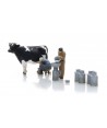 ARTITEC 5870023 - Contadini con mucca e bidoni latte, Resina H0-1:87