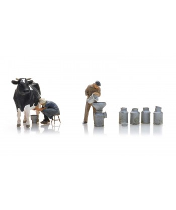 ARTITEC 5870023 - Contadini con mucca e bidoni latte, Resina H0-1:87