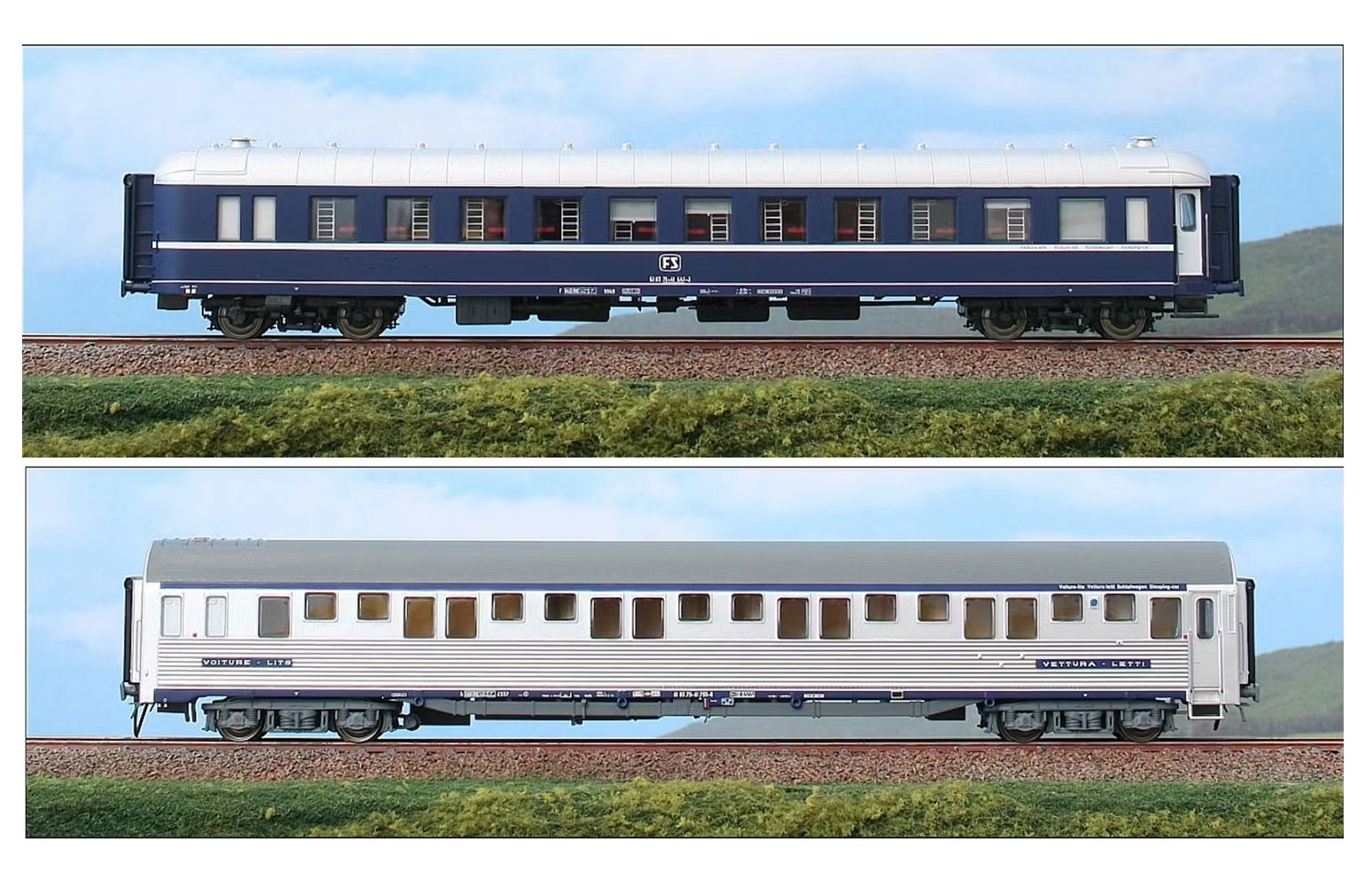 ACME H0 55081 Set di una carrozza letti tipo P ed una tipo Ub, FS Ep. IV
